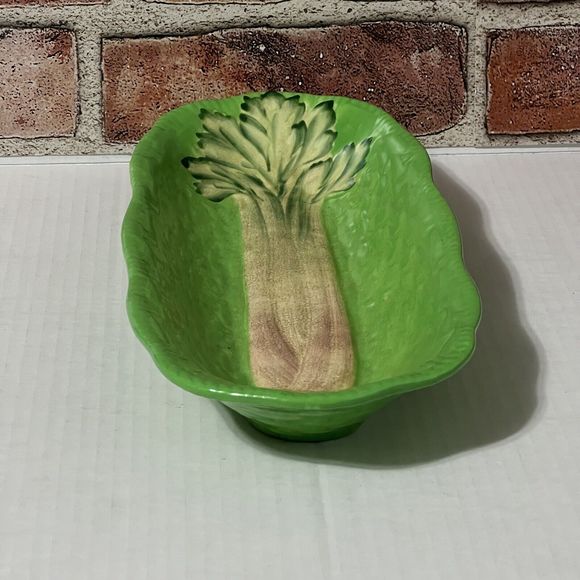 Beswick Ware Ceramic Celery Dish Boat #220 Made in England Green Basket Weave - Picture 12 of 17